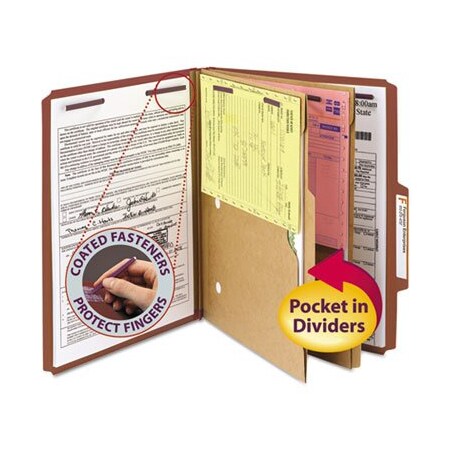 Smead FOLDER, PSBD, 6SEC, LTR, RD 14079